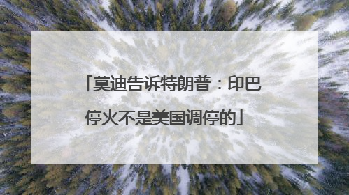 莫迪告诉特朗普：印巴停火不是美国调停的