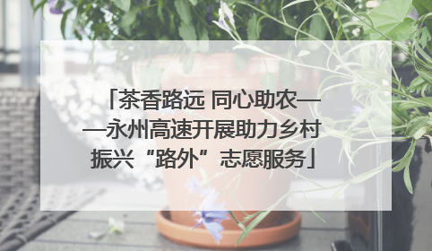 茶香路远 同心助农——永州高速开展助力乡村振兴“路外”志愿服务