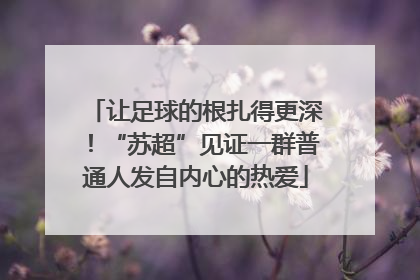 让足球的根扎得更深！“苏超”见证一群普通人发自内心的热爱