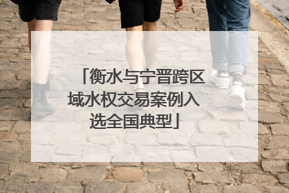 衡水与宁晋跨区域水权交易案例入选全国典型