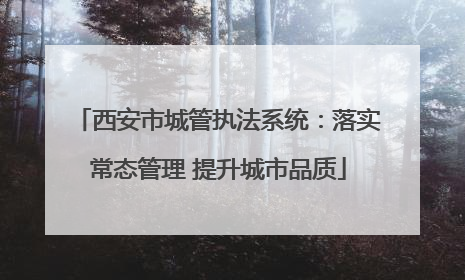西安市城管执法系统：落实常态管理 提升城市品质