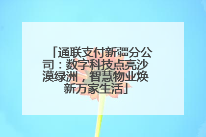 通联支付新疆分公司：数字科技点亮沙漠绿洲，智慧物业焕新万家生活