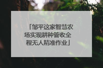 邹平这家智慧农场实现耕种管收全程无人精准作业