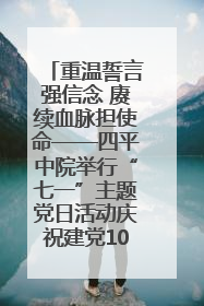 重温誓言强信念 赓续血脉担使命——四平中院举行“七一”主题党日活动庆祝建党104周年