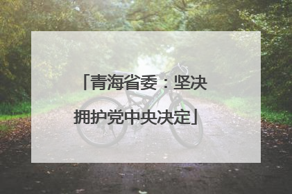 青海省委：坚决拥护党中央决定