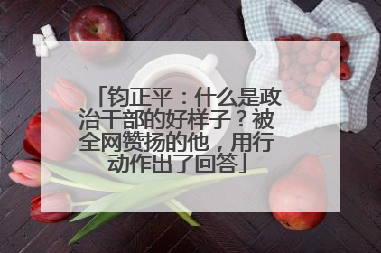 钧正平：什么是政治干部的好样子？被全网赞扬的他，用行动作出了回答