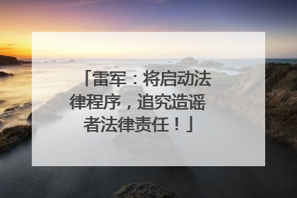 雷军：将启动法律程序，追究造谣者法律责任！