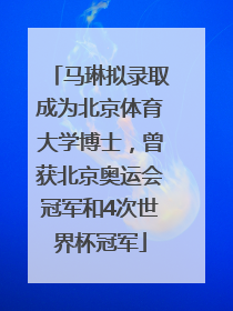 马琳拟录取成为北京体育大学博士，曾获北京奥运会冠军和4次世界杯冠军