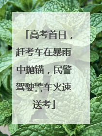 高考首日，赶考车在暴雨中抛锚，民警驾驶警车火速送考