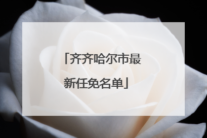 齐齐哈尔市最新任免名单