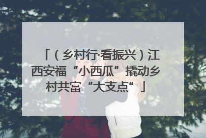 （乡村行·看振兴）江西安福“小西瓜”撬动乡村共富“大支点”