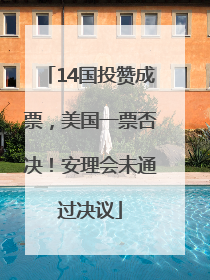 14国投赞成票，美国一票否决！安理会未通过决议