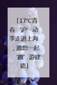 17℃青春‘沪’动季走进上海，邀您一起‘趣’游建德