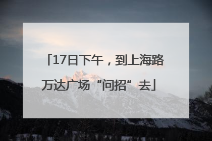 17日下午，到上海路万达广场“问招”去
