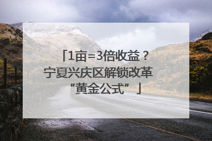 1亩=3倍收益？宁夏兴庆区解锁改革“黄金公式”
