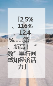 2.5%、116%、12.4%……第一、新高！“数”里行间感知经济活力