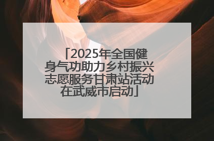 2025年全国健身气功助力乡村振兴志愿服务甘肃站活动在武威市启动