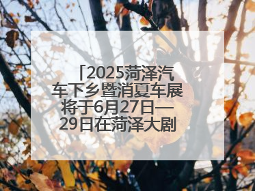 2025菏泽汽车下乡暨消夏车展将于6月27日—29日在菏泽大剧院广场举办
