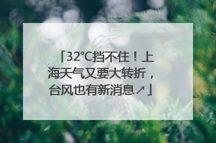 32℃挡不住！上海天气又要大转折，台风也有新消息↗