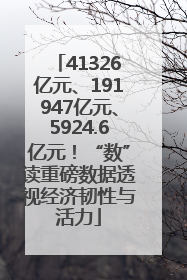 41326亿元、191947亿元、5924.6亿元！“数”读重磅数据透视经济韧性与活力