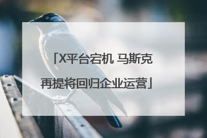 X平台宕机 马斯克再提将回归企业运营